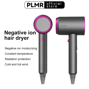 PLMR Ionizer Pengering Rambut Ion Negatif Pelembab Perawatan Rambut Untuk Mengurangi Bifurkasi Suhu Konstan Angin Dingin Dan Panas Tanpa Cedera Rambut